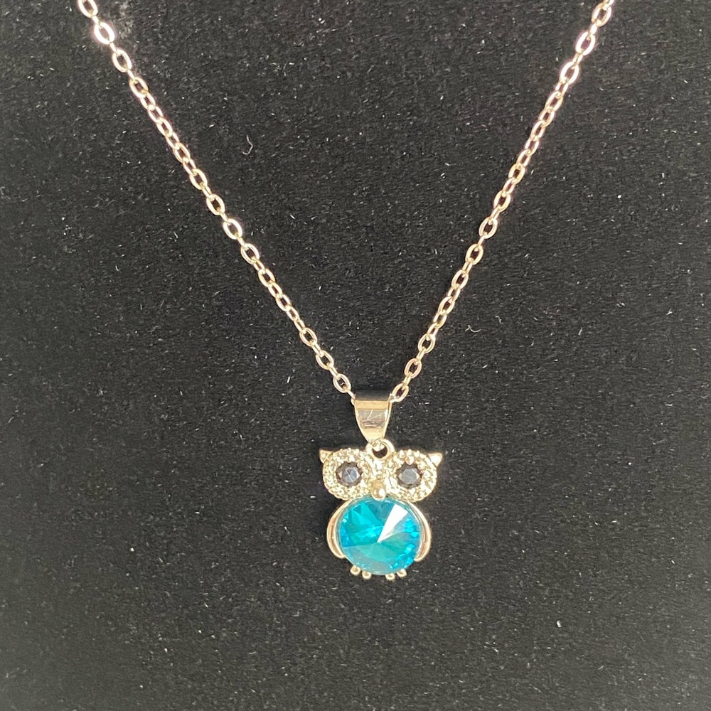 NEW Owl Pendant Genuine Sterling Silver with Adjustable Necklace Tagged w S925